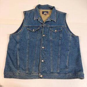 Canyon Ridge Men’s Denim Vest 3XT Blue Sleeveless Jean Vest